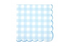 Serviettes Vichy bleu x 16