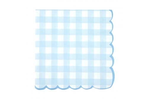Serviettes Vichy bleu x 16