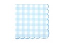 Serviettes Vichy bleu x 16