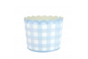 Petits pots vichy bleu x 8