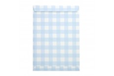 Pochettes vichy bleu x 8