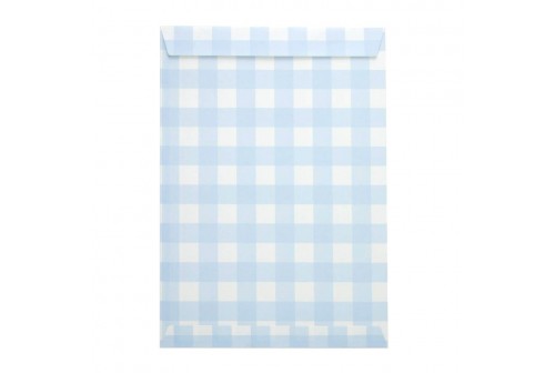 Pochettes vichy bleu x 8