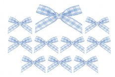 mini noeuds vichy bleu x 10