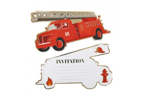 Invitations pompiert x 8