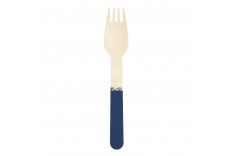 Fourchettes en bois bleu & or