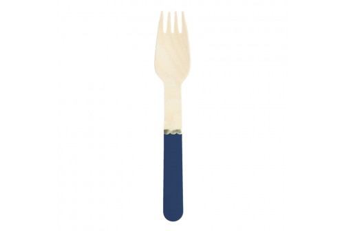 Fourchettes en bois bleu & or