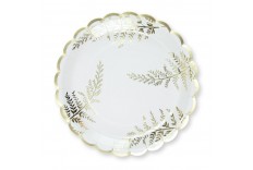 Assiettes fougères & or x 8