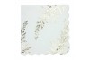 Serviettes fougères blanches & or x 16