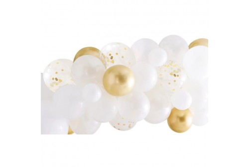 Ballons blancs et or x 40