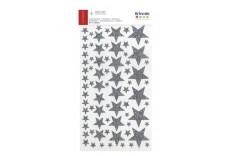 Planche autocollant étoiles argent
