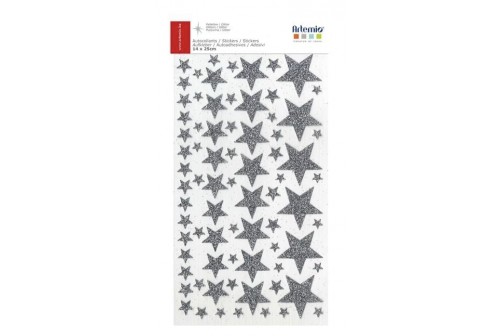 Planche autocollant étoiles argent