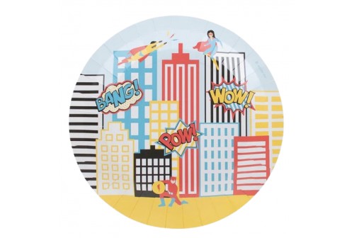 Assiettes super héros x 8