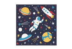 Serviettes cosmonaute x 20