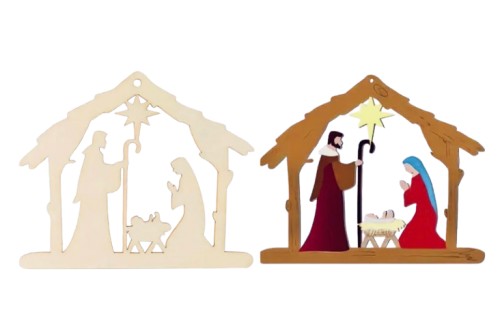 Pendentif en bois nativité