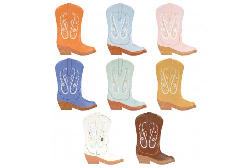 Assiettes bottes de cowboys x 8