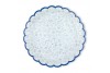 Assiettes blanches & fleurs bleues x 8