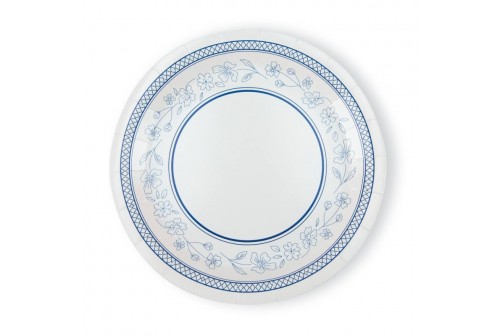 Petites assiettes fleurs bleues x 8