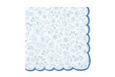 Serviettes fleurs bleues x 16