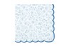 Serviettes fleurs bleues x 16