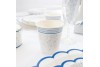Assiettes blanches & fleurs bleues x 8