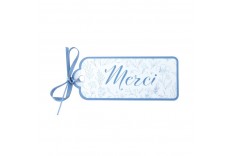 Etiquettes Merci fleurs bleues