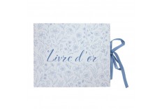 Livre d'or fleurs bleues & or