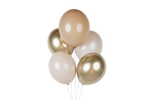 10 ballons mix dorés