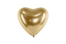 ballon coeur chromé doré x 5