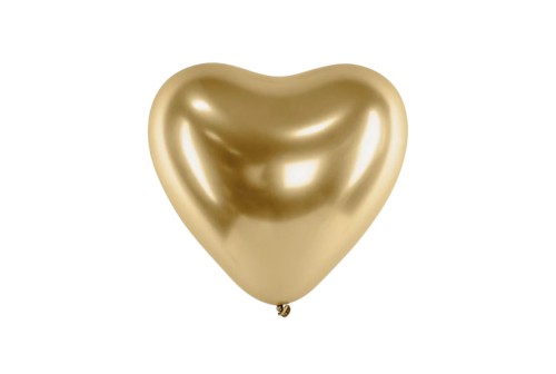 ballon coeur chromé doré x 5