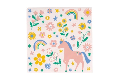 Serviettes fée -licorne x 20