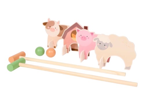 Jeu de croquet animaux de la fermer