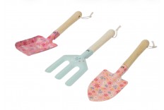 Set de 3 outils de jardinage "fleurs"