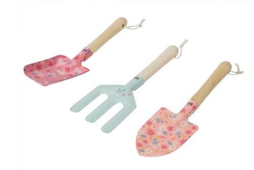 Set de 3 outils de jardinage "fleurs"