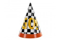 Petits chapeaux pointus noir et argent en carton