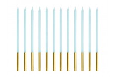 bougies bleues et gold x 10