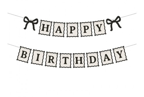 Guirlande Happy birthday noire