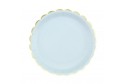 Assiettes bleues pastel & or