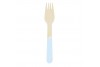 Fourchettes en bois bleu pastel & or