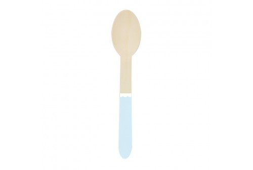 Cuirllers en bois bleu pastel & or