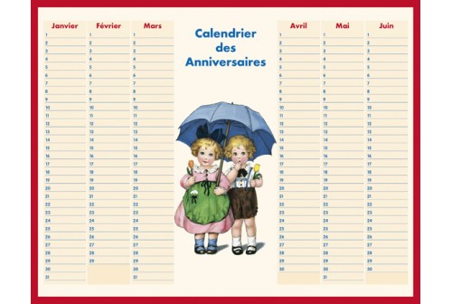 calendrier des anniversaires n° 2
