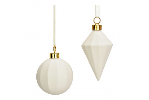 2 Boules blanc & or