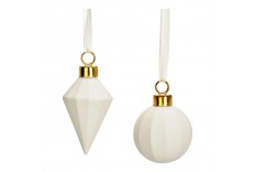 2 Boules blanc & or