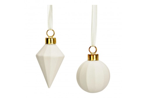 2 Boules blanc & or
