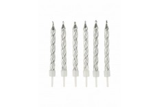 16 Bougies argent métal