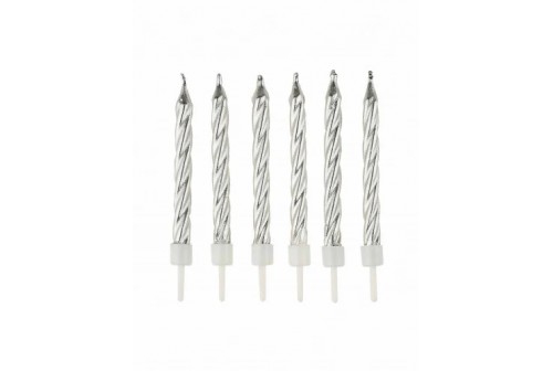 16 Bougies argent métal