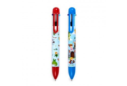 Stylo 6 couleurs chevaliers et dragon