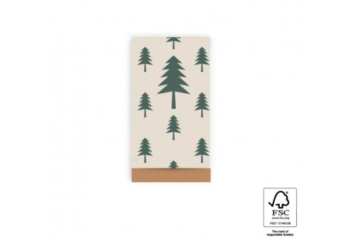24 petites pochettes sapin vert