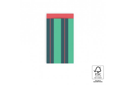 Pochettes rayées vert & rouge - Avent