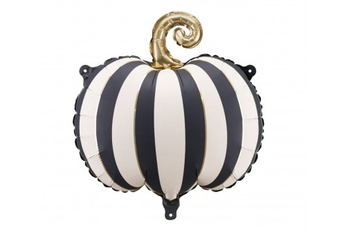 Ballon citrouille noir crème et or