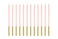 bougies roses et gold x 12